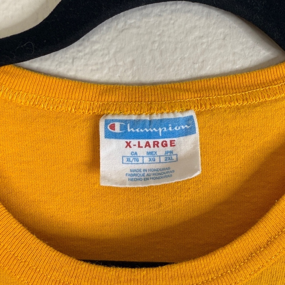 Vintage Champion short sleeve T-shirt men’s XL yellow - Picture 3 of 6